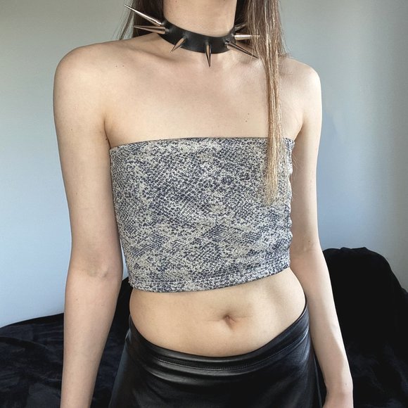 FREE ADD ON Topshop Snake Print Crop Top/Tube Top - Picture 1 of 3